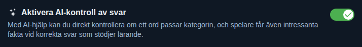 Inställning: AI-kontroll av svar