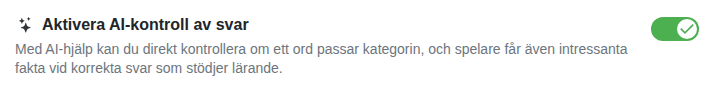 Inställning: AI-kontroll av svar