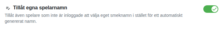 Inställning: egna smeknamn